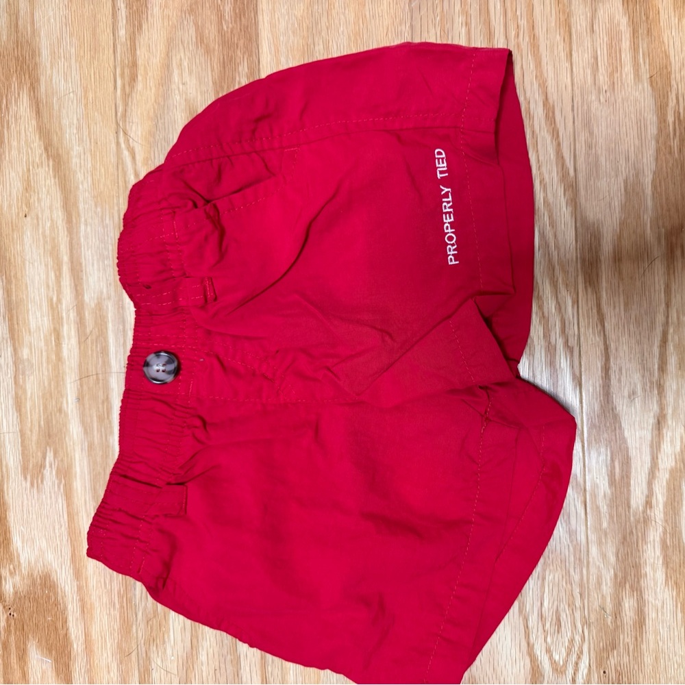 Properly Ties red mallard shorts 3t